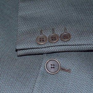Mani BY Giorgio Armani Herringbone Mens 2pc Olive Suit Jacket Sz 46-R Pant 40x30
